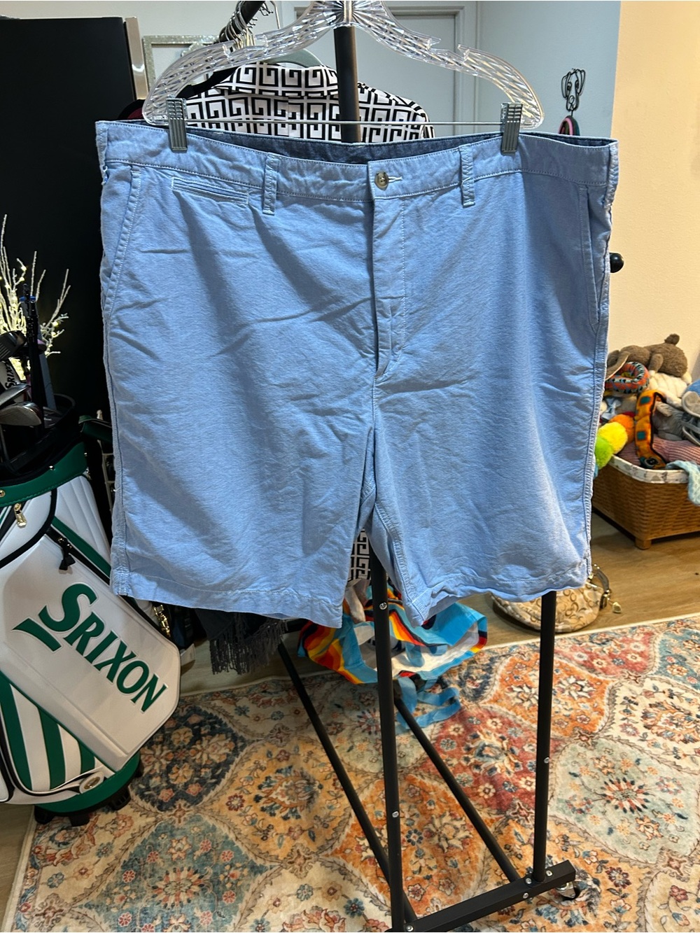 Ralph Lauren Light Blue Men's Cotton Blend Flat-Front Shorts